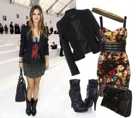 Outfit inspired by Rachel Bilson - Printed mini dress and blazer