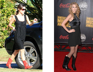 Rachel Bilson and Taylor Swift Wearing Cowboy Boots