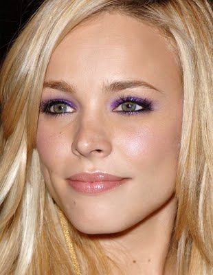 Rachel McAdams rocking purple eyeshadow