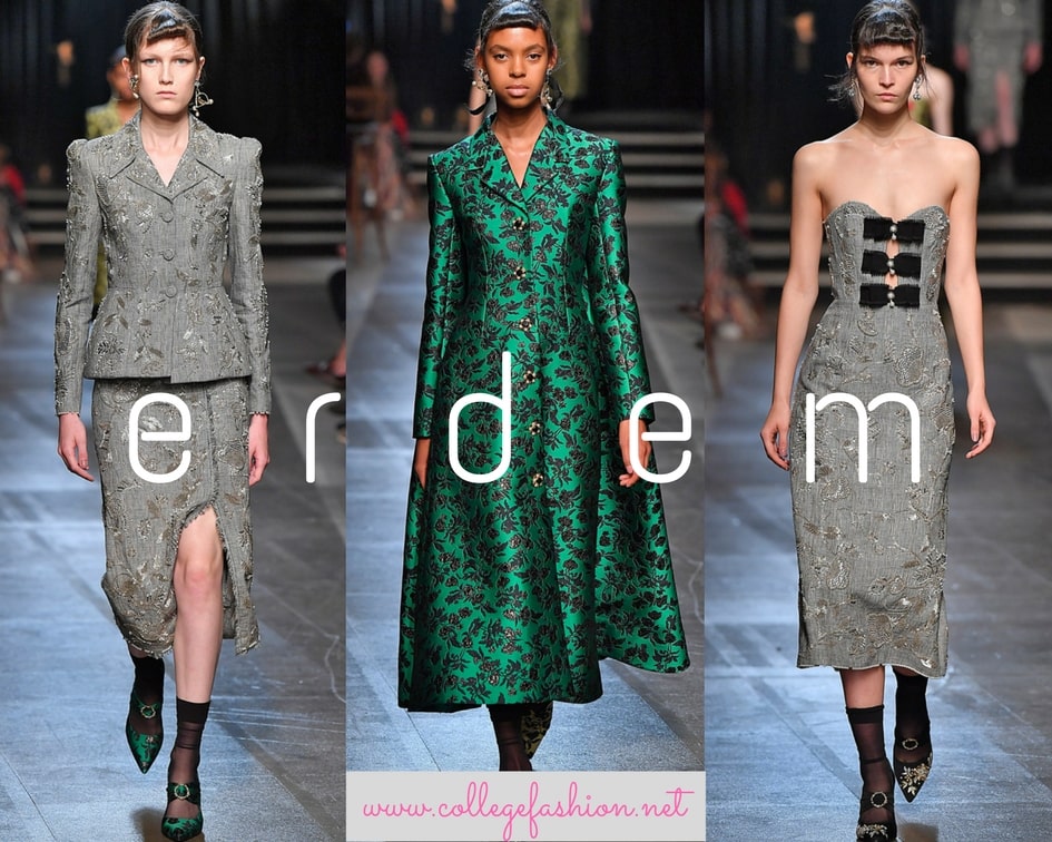 3 looks from the Erdem Spring Ready-to-Wear 2018 line.