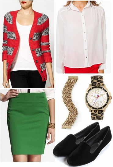 Green red outfit deals