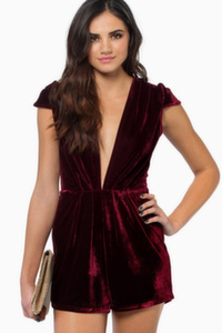 Red velvet romper