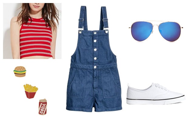 Red, white, and blue overalls summer outfit