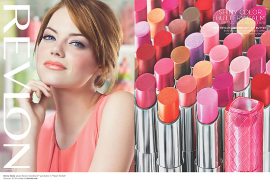 Revlon Colorburst Lip Butter ad featuring Emma Stone