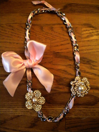 Finished Ann Taylor-style DIY Ribbon Necklace