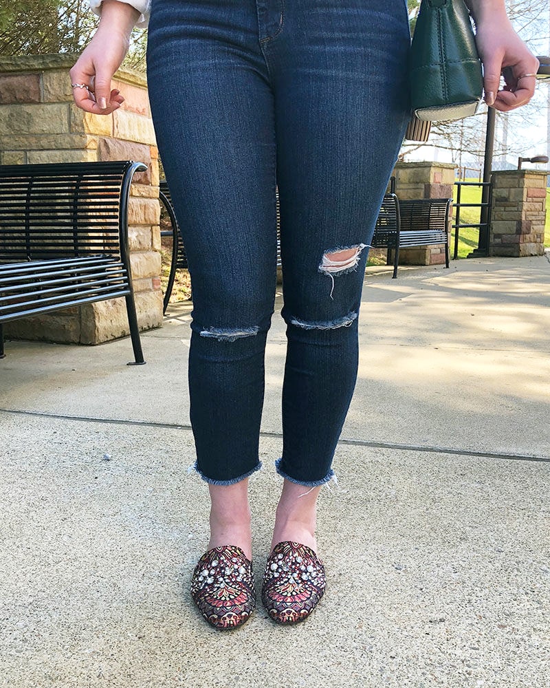 Ripped jeans on campus at WVU