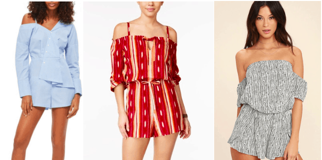 Off the shoulder rompers