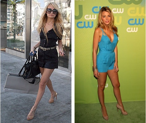 Nicole Richie in a romper and Blake Lively wearing a romper