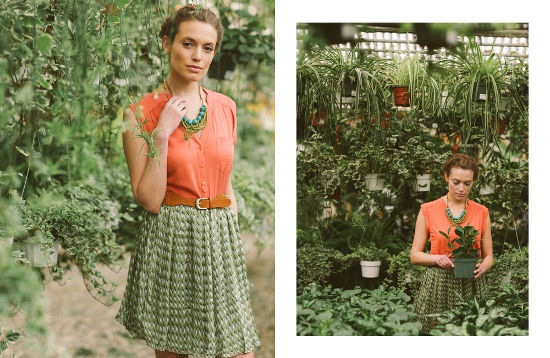 Ruche lookbook coral blouse