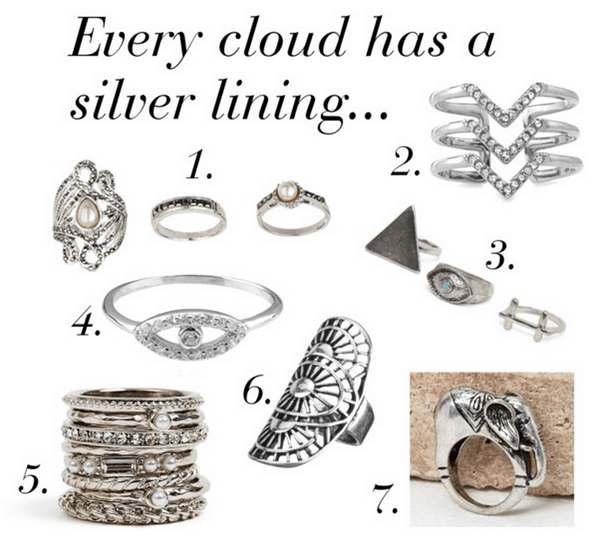 silver stacking rings