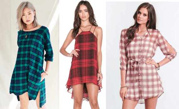 examples of plaid dresses