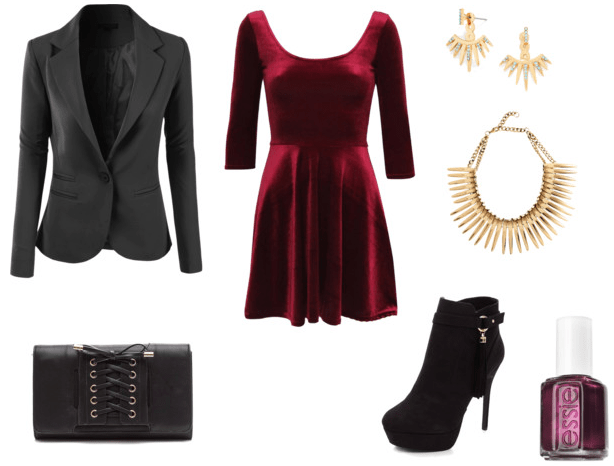 Class to Night Out: Red Velvet Dress - College Fashion