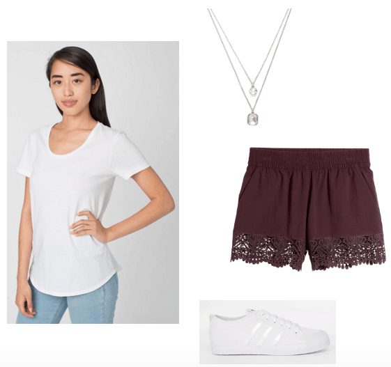 White and Plum summer look