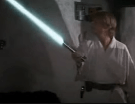 Luke Skywalker with lightsaber