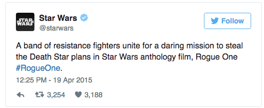 Star Wars tweet