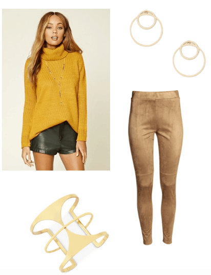 Gold hued venis outfit