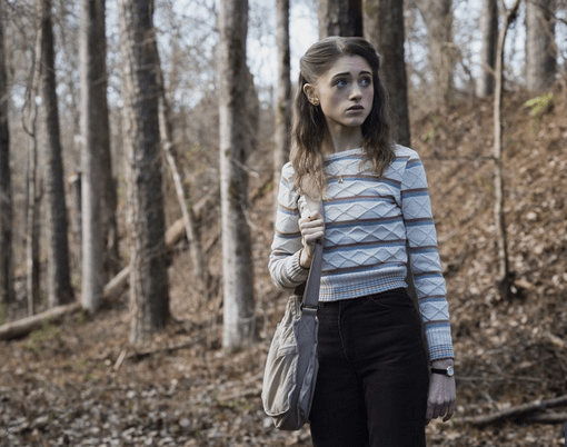 Nancy Stranger Things style - photo of Nancy wearing a striped sweater in season 1