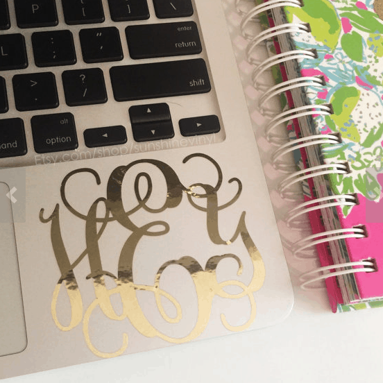 Monogram sticker for your laptop