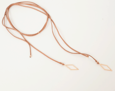 Rose gold suede wrap choker