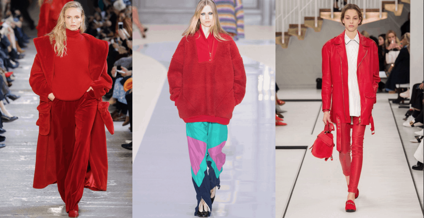 Bright and Bold reds are the color of the season. Adding a fiery red coat to any outfit is sure to make a statement.