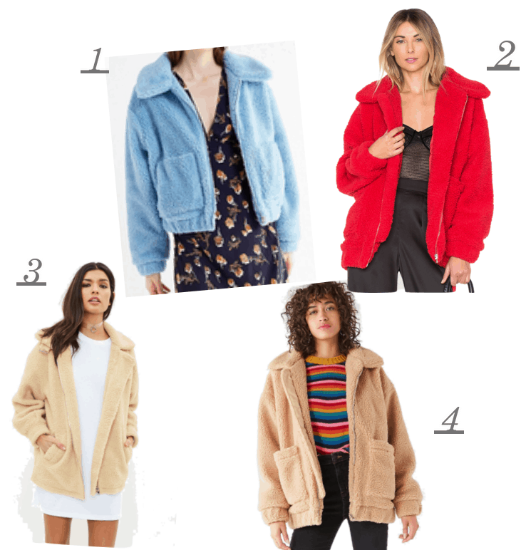 Teddy coats are one of this seasons biggest trends that you have probably seen on all your fave celebs from Bella Hadid to Kaia Gerber. MissGuided, I.Am.Gia, Revolve, Urban Outfitters