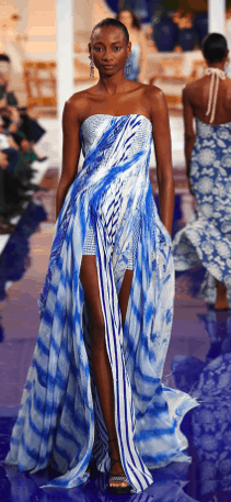 Tie dye dress on the Ralph Lauren runway