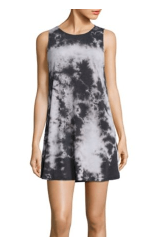 Black and gray tie dye sleeveless tee shirt dress from Alice + Olivia