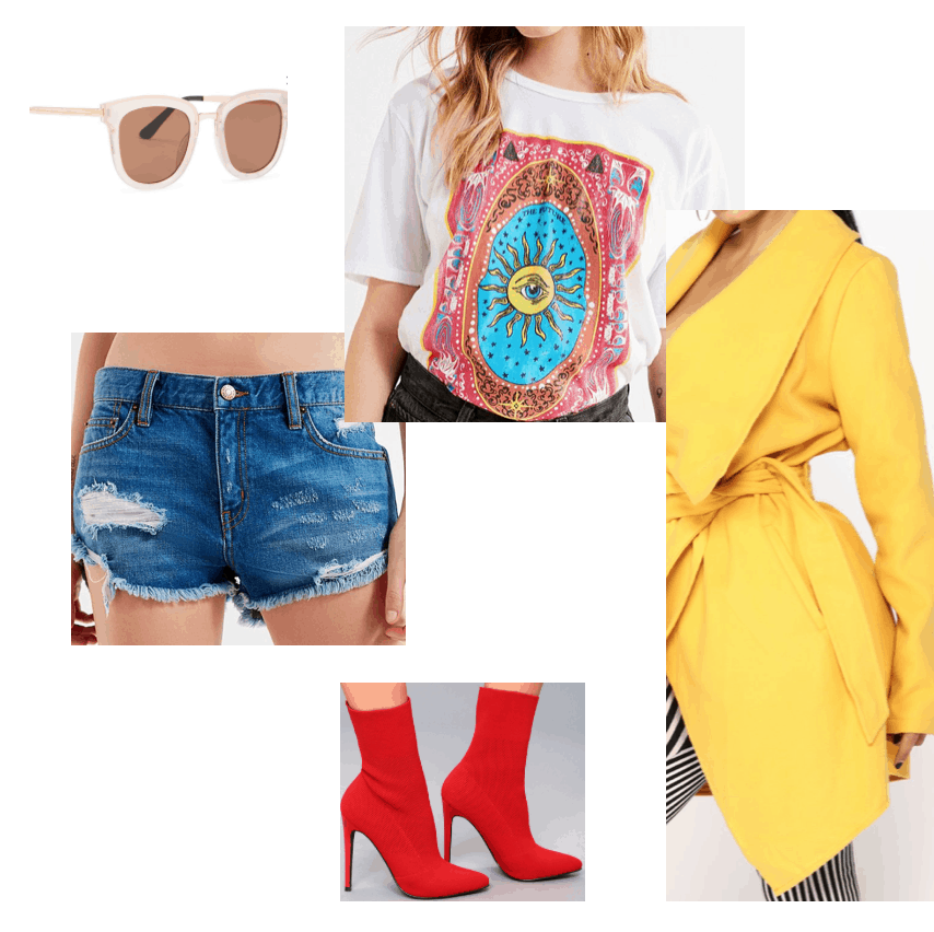 Outfit inspired by beyonce instagram, yellow jacket