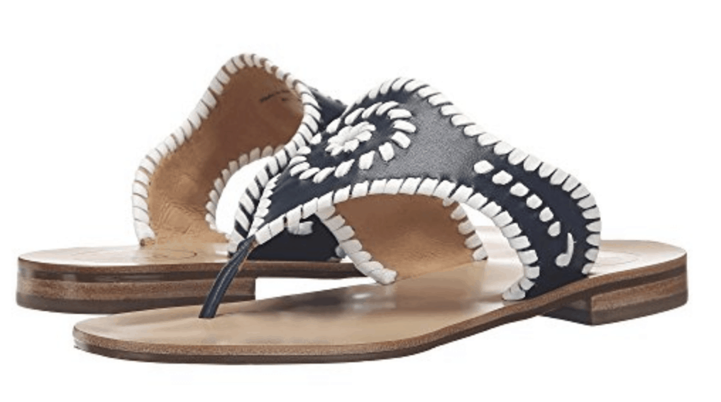 Black and white Jack Rogers sandals.