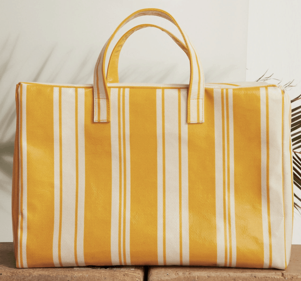 Yellow stripped bag.