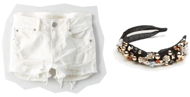 What your favorite pair of shorts says about you: White shorts and jeweled headband