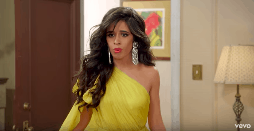 Camila's yellow dress look in Havana