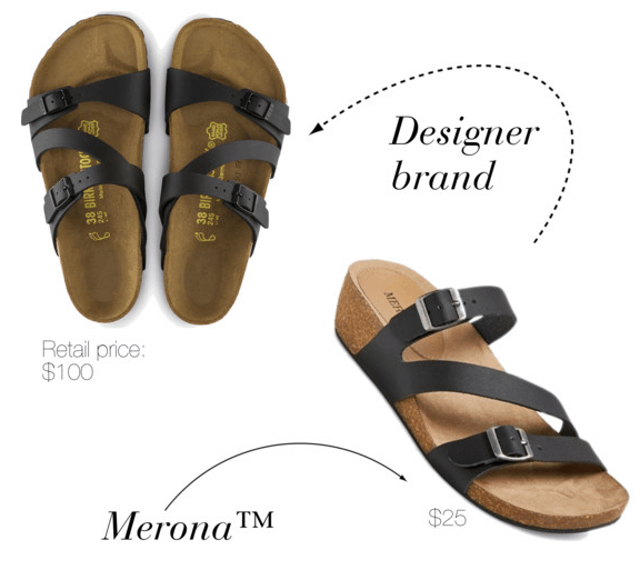 Designer shoe dupes at Target: Merona version of Birkenstocks