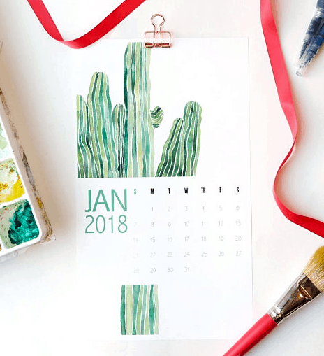 Best 2018 planners and agendas: Nature illustration calendar