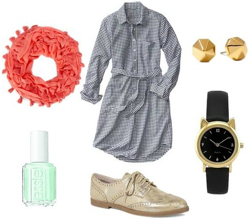 Shirtdress business casual outfit