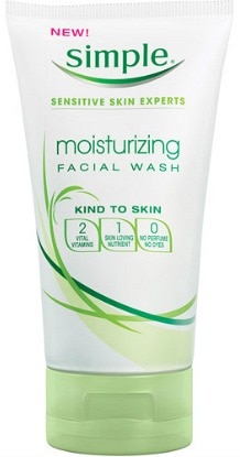 Simple moisturizing facial wash