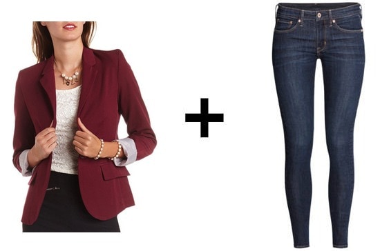 Skinny jeans and fitted blazer easy outfit formulas