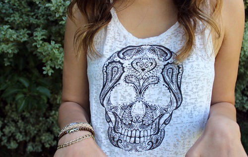 Skull tank top college fashion trend