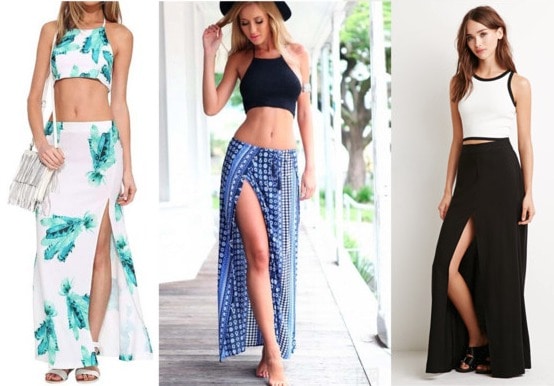 slit maxi skirt examples