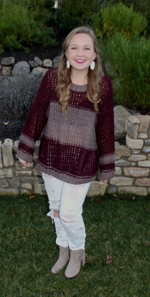 SMU street style trends - oversized sweater, ripped jeans, ankle boots