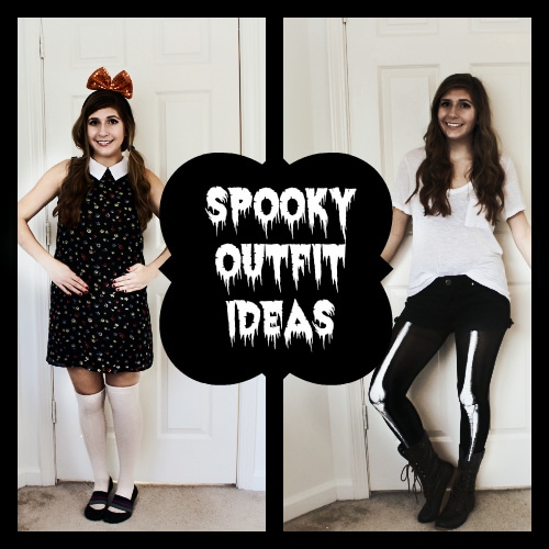 Spooky outfit ideas header doll skeleton