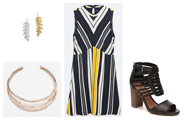 Simple striped dress spring outfit