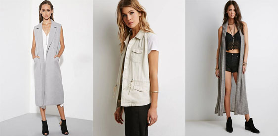 Spring vests from Forever 21