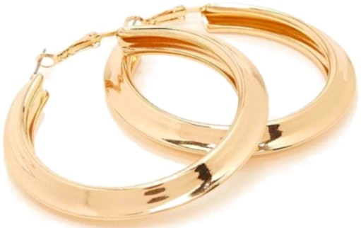 Add that last bang, with gold statement hoop earrings!