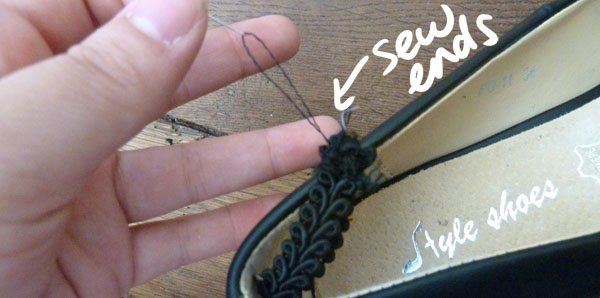 Step 2.4 diy ankle wrap pumps