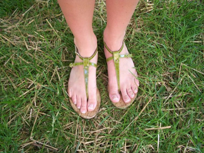 Sandals on a Stephens College fashionista