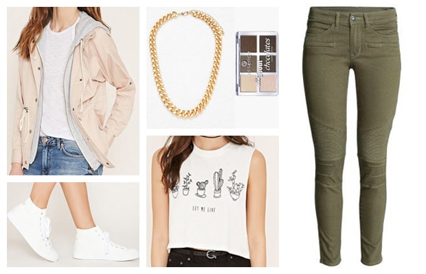Chic street style graphic tee light outfit