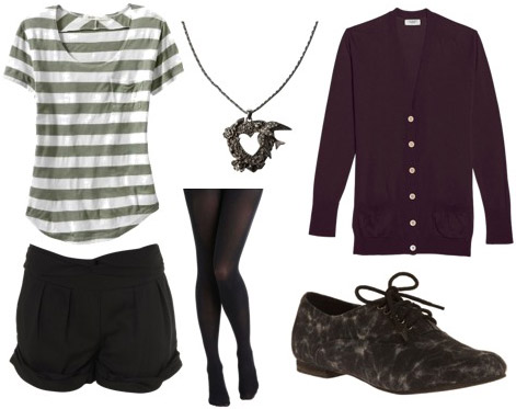 How to wear a striped shirt: edgy outfit