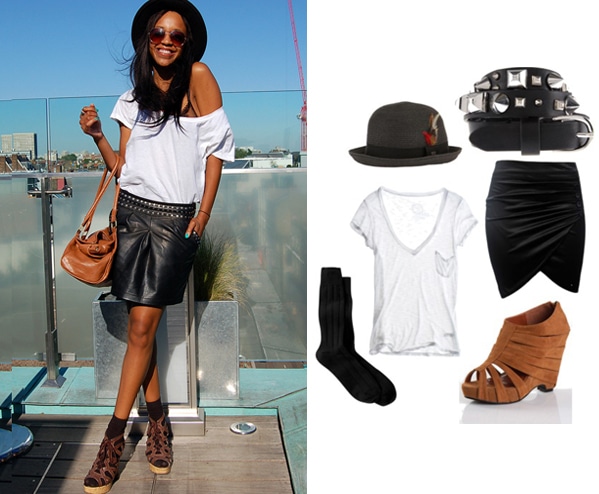 a fashionista in a studded belt