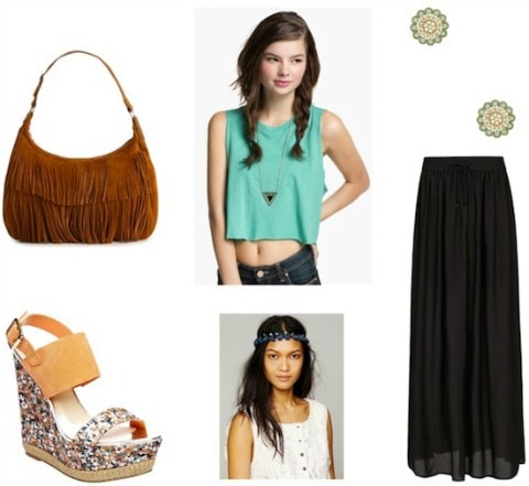 Style remix maxi skirt modern hippie
